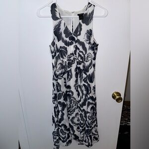 Ann Taylor Factory navy blue and white floral dress, 2p